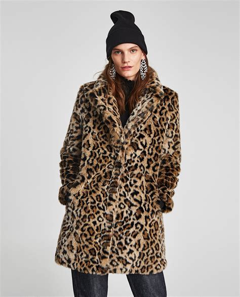 leopard fur print|leopard print coat zara.